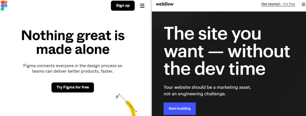 Comparison between figma and webflow