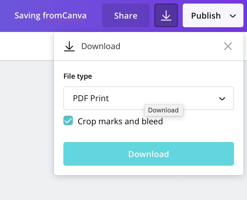 Saving PDF print from Canva