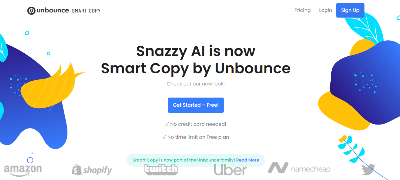 Snazzy AI homepage
